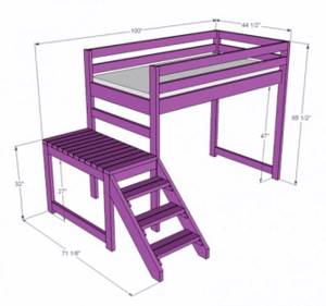 Процесс создания своими руками двухъярусных кроватей: лестница для кровати чердака