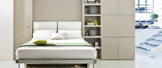 White wardrobe-bed in the interior