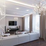 Living room interior in an apartment in modern classic style