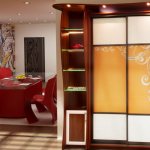 Beautiful wardrobe with lighting