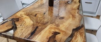Features of a resin table.