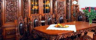 The use of carved furniture in the interior, different options and their features