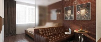 example of a light living room bedroom design