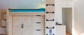 Built-in loft bed for adults